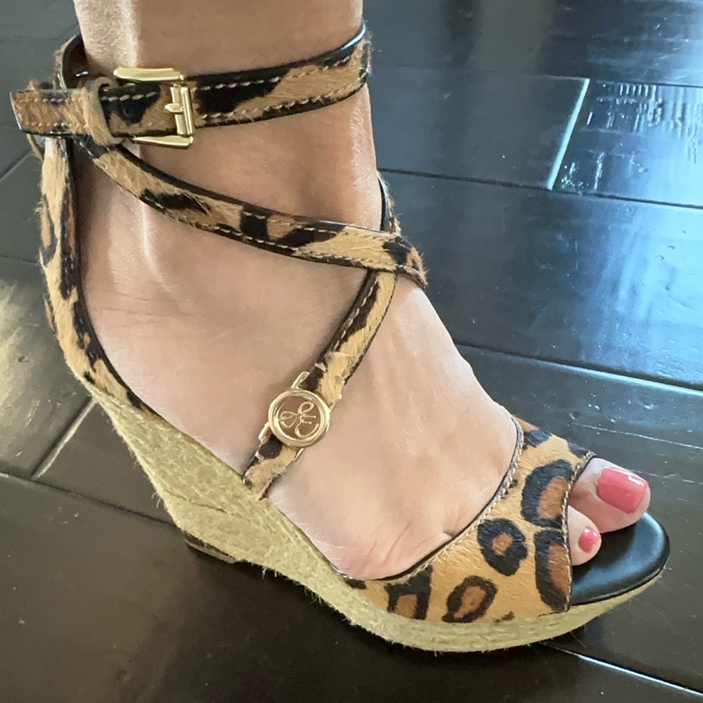 Leopard Print Wedge Sandals